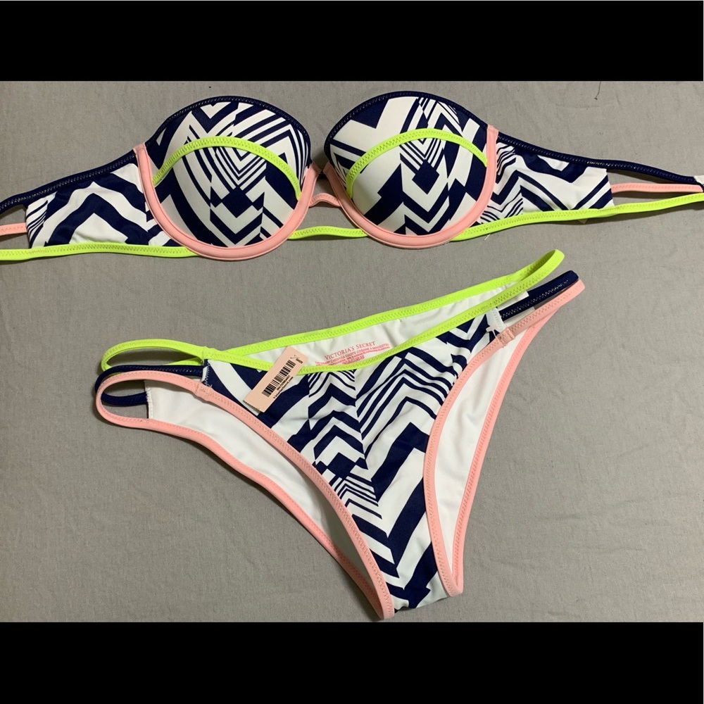 NWT Victoria Secret inkblot bandeau bikini
